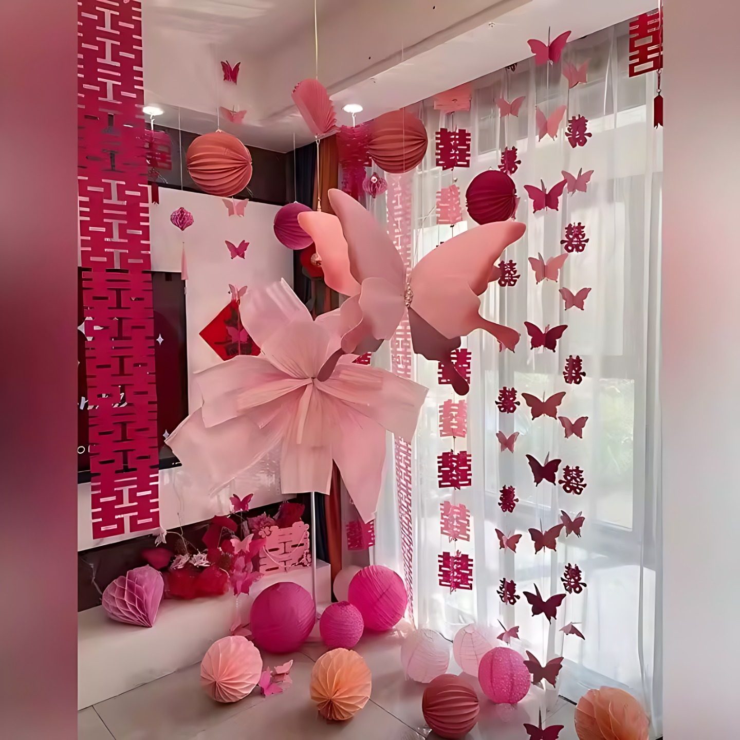 婚房布置套装男方女方结婚装饰客厅新房卧室婚礼晨袍拍照背景蝴蝶,节庆用品/礼品,拉花,淘宝优惠券,粉丝福利购,淘宝优惠卷