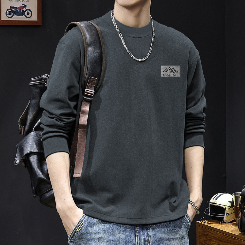 简木迹双面德绒长袖T恤