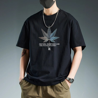 简木迹短袖纯棉宽松大码T恤