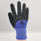 12双加厚耐磨皱纹弹力发泡浸渍乳胶劳保工业手套防护挂胶手套 包邮