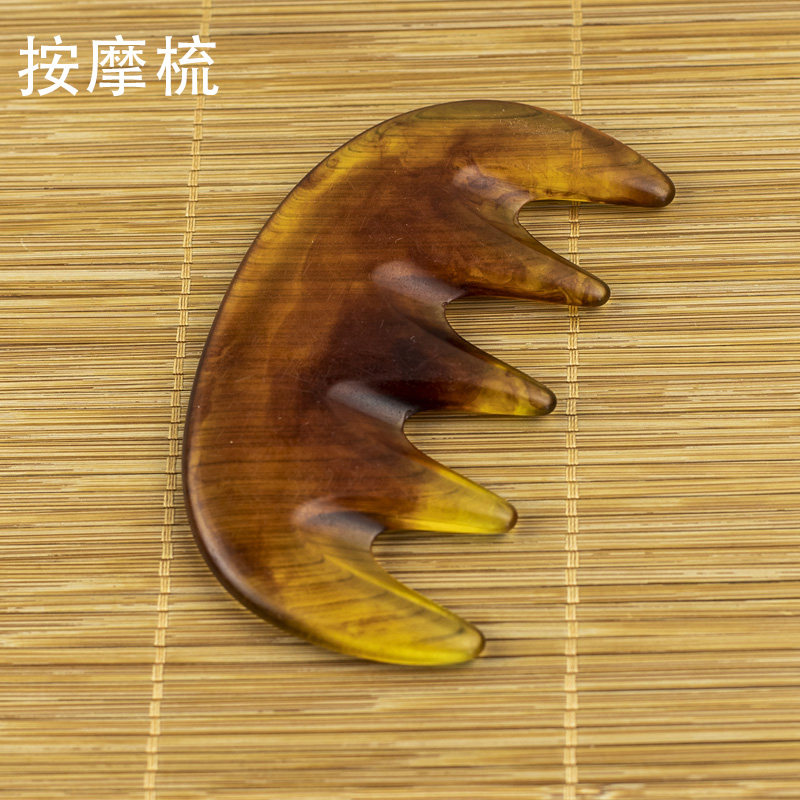 蜜蜡提拉板点穴笔按摩梳子刮痧松筋棒圆头面部眼部美容棒点穴棒板