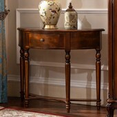 简约美式 实木门厅玄关柜子入户进门半圆走廊桌靠墙复古玄关台1米