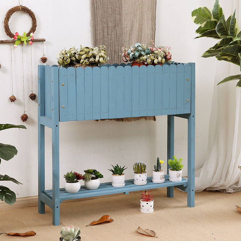 防腐木花槽长方形阳台实木头花盆庭院长条隔断花箱户外种植箱围栏