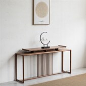 新中式 实木榆木简约供桌条案禅意轻奢入户玄关柜 玄关桌子靠墙中式