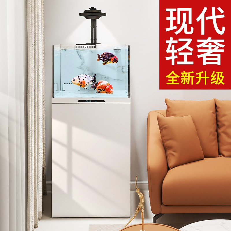 森森25新款铝合金底滤方缸 小型超白玻璃溪流缸智能客厅金鱼缸