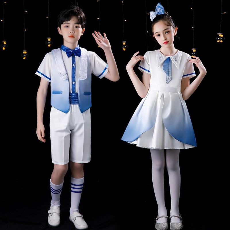 六一儿童演出服中国风表演服中小学生大合唱团红歌朗诵主持人礼服