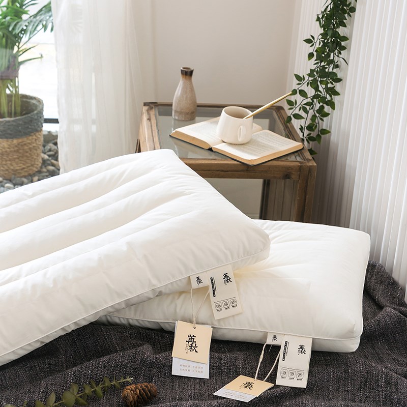 无声睡眠/科技PE软管安静枕芯 酒店蓬松羽丝枕长方形成人静音枕头