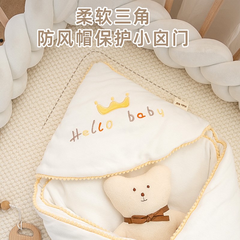 新生婴儿抱被秋冬加厚款初生儿小宝宝纯棉包被产房包单襁褓待产包