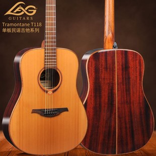 法国LAG民谣吉他面单T118D单板电箱吉他弹唱指弹木吉他亮光41英寸