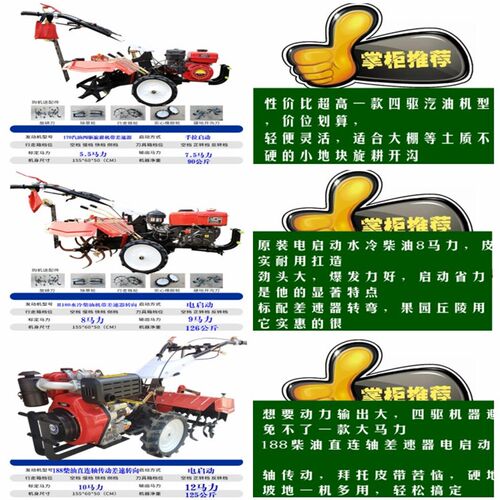 微耕机柴油新农用小型多功能四驱犁地耕地起垄家用耕田松土旋耕机
