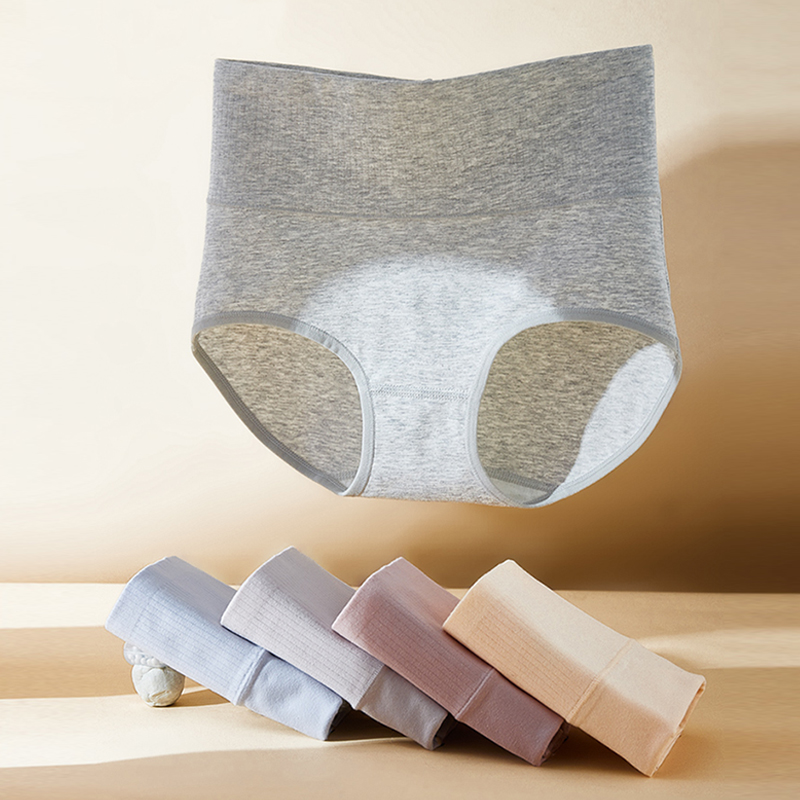 名元素【棉】高腰收腹纯棉内裤女抗菌裆无痕大码妈妈女士三角短裤
