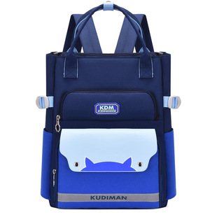 小学生补课包男孩女生新款时尚拼色手提双肩作业书包轻便补习袋女