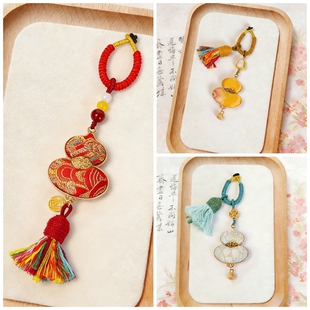 非遗宋锦纯手工制作钥匙扣包包挂件双面葫芦服饰配件吊坠压襟成品