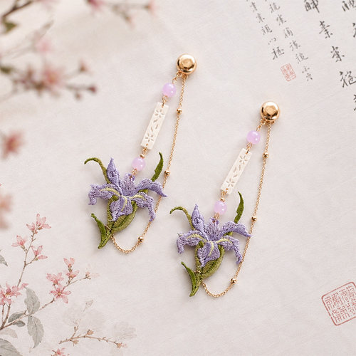 新款汉服袖扣兰花草莓刺绣磁吸扣
