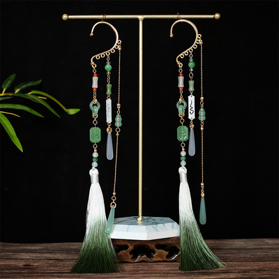 古风中式铜钱元素流苏耳挂