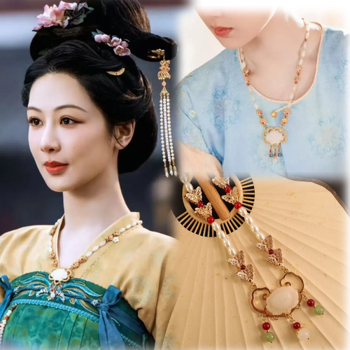 汉唐臻品重工唐风锁骨璎珞平安锁