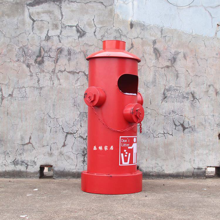 复古工业风垃圾桶美式做旧风格脚踏式收纳桶铁艺垃圾筒摆件装饰品