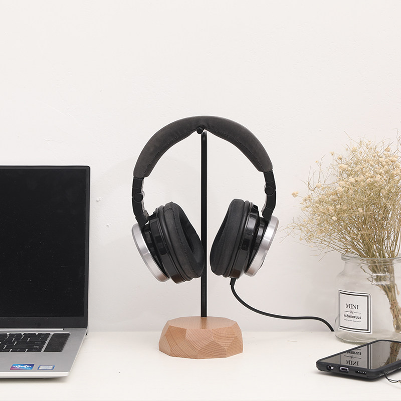 木质耳机支架头戴式创意实木大耳麦支架胡桃木电竞耳机收纳挂钩架
