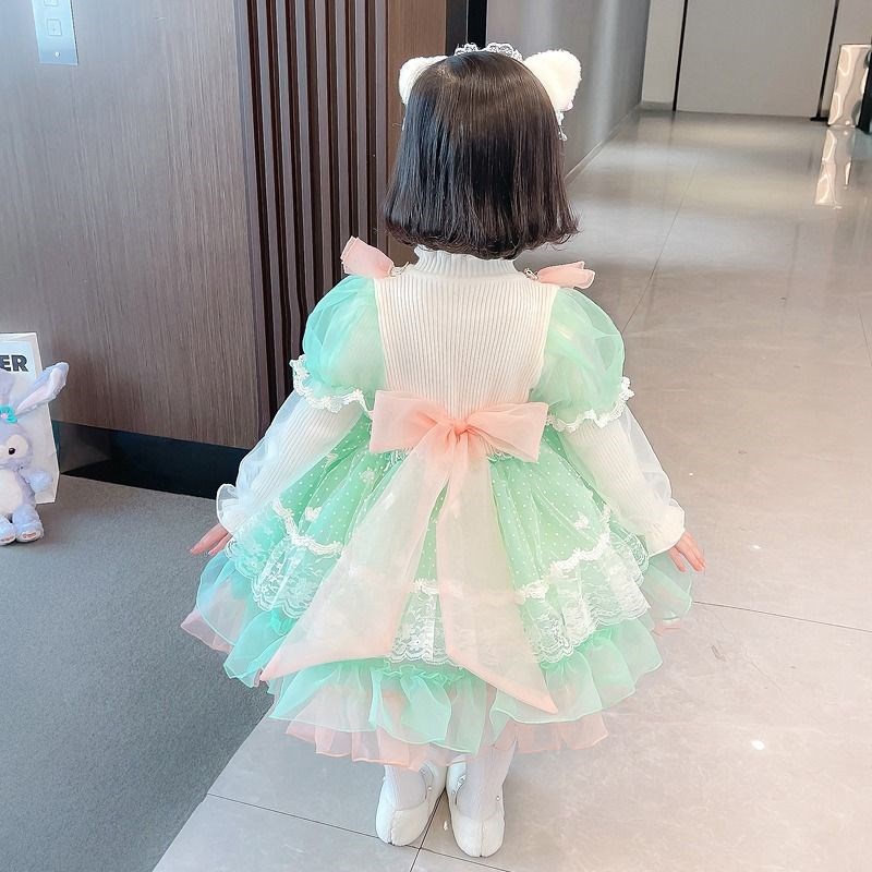 女童秋冬连衣裙新款儿童加绒加厚公主裙宝宝洋气蓬蓬裙子元旦生日