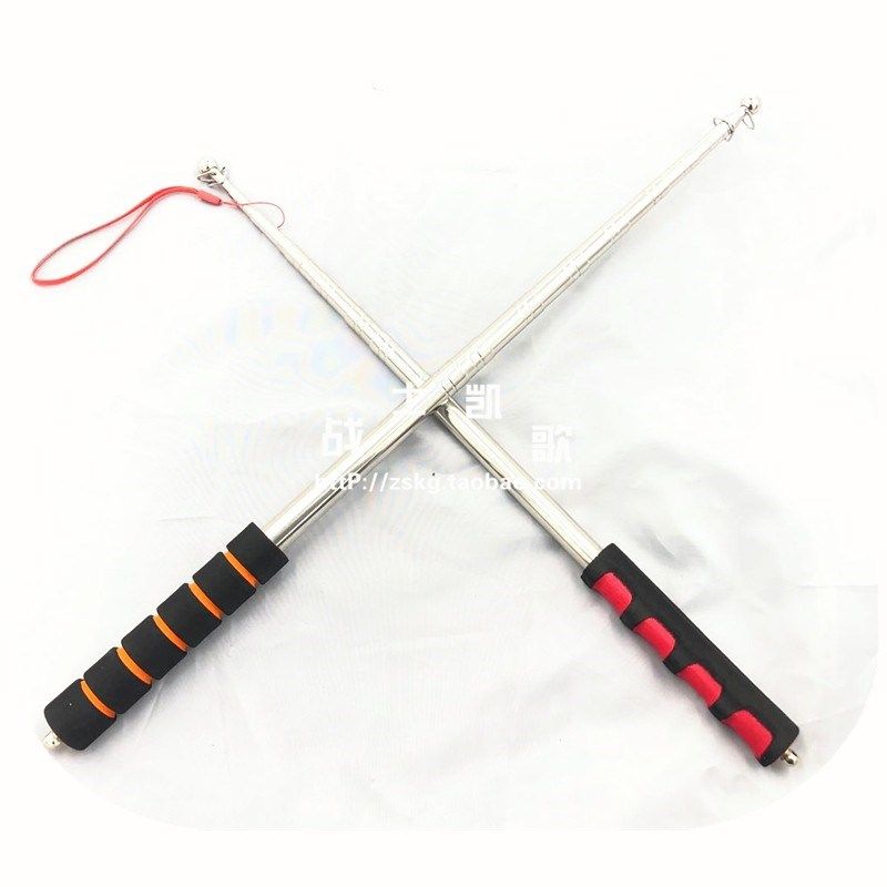 不锈钢伸缩指挥棒2/2.5米导游旗杆伸缩教鞭涤棉手柄