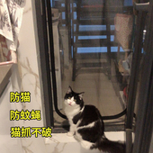 防猫纱窗跳窗网免打孔家用防蚊网宠物外逃阳台封窗挡猫咪跳楼神器