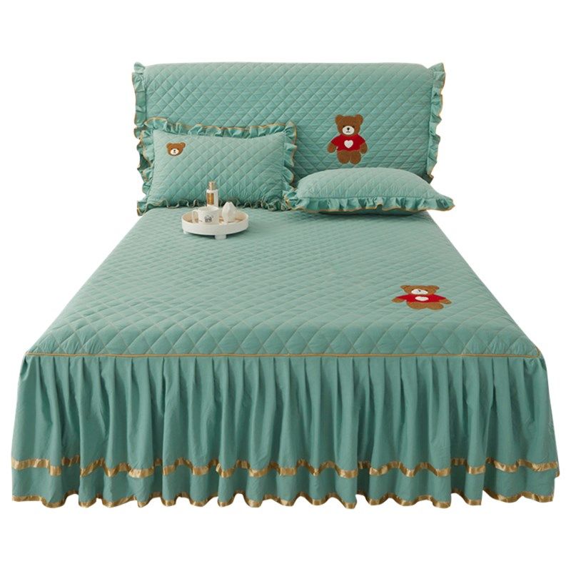 欧式夹棉床裙三件套加厚床头罩四件套绣花床罩席梦思防滑保护套,床上用品,床裙,淘宝优惠券,粉丝福利购,淘宝优惠卷