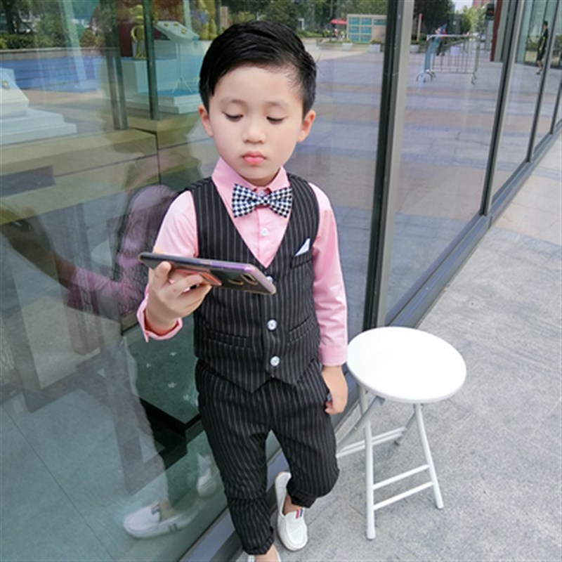 儿童春秋款马夹礼服男童表演西装英伦中小童服钢琴套装西服主持