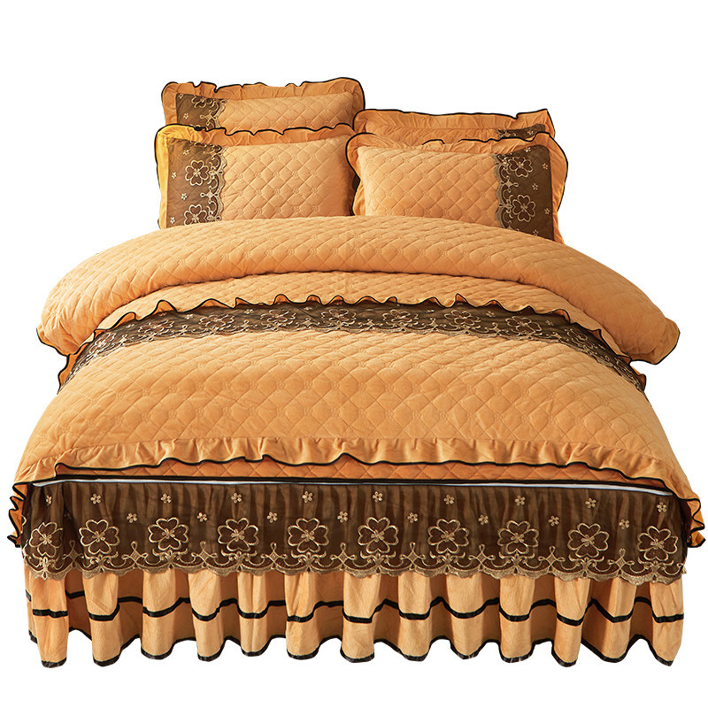 冬天加厚水晶绒四件套可拆卸床裙床罩被套法兰绒夹棉1.8m珊瑚绒,床上用品,婚庆床品套件,淘宝优惠券,粉丝福利购,淘宝优惠卷