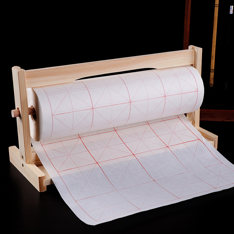 书画长卷宣纸专用架 实木架子卷纸收纳架画架 文房用品卷筒纸专用