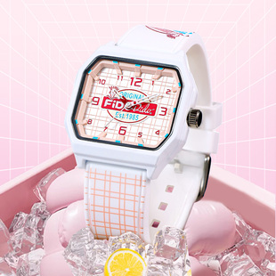 时尚 甜心小方块学生款 潮流石英表 美式 fidodido七喜小子手表女款