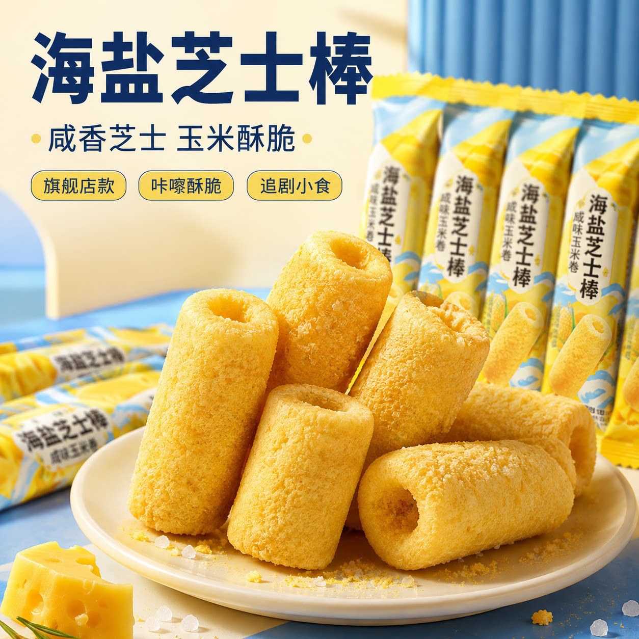 海盐芝士棒夹心棒糙米卷饼干网红办公室休闲儿童零食整箱解馋小吃