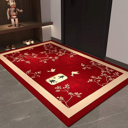 红色入户门地垫喜庆进门门垫乔迁新居大门垫子门口脚垫高级感地毯