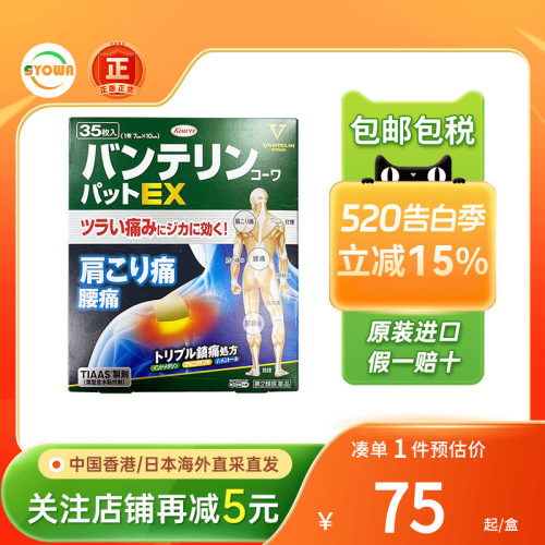 日本兴和Kowa膏药贴21枚肌肉关节疼肩周炎腰痛止痛贴膏药非久光贴