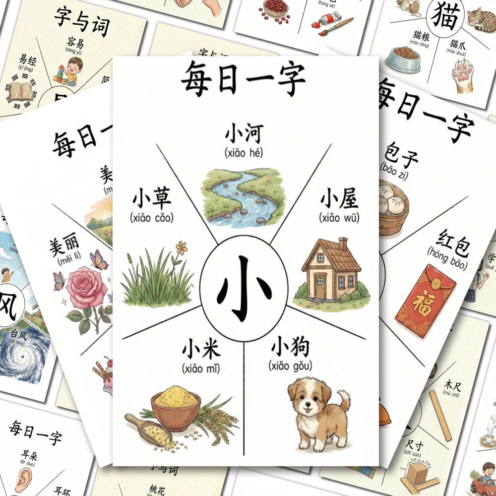 幼儿启蒙识字贴纸32张DIY趣味