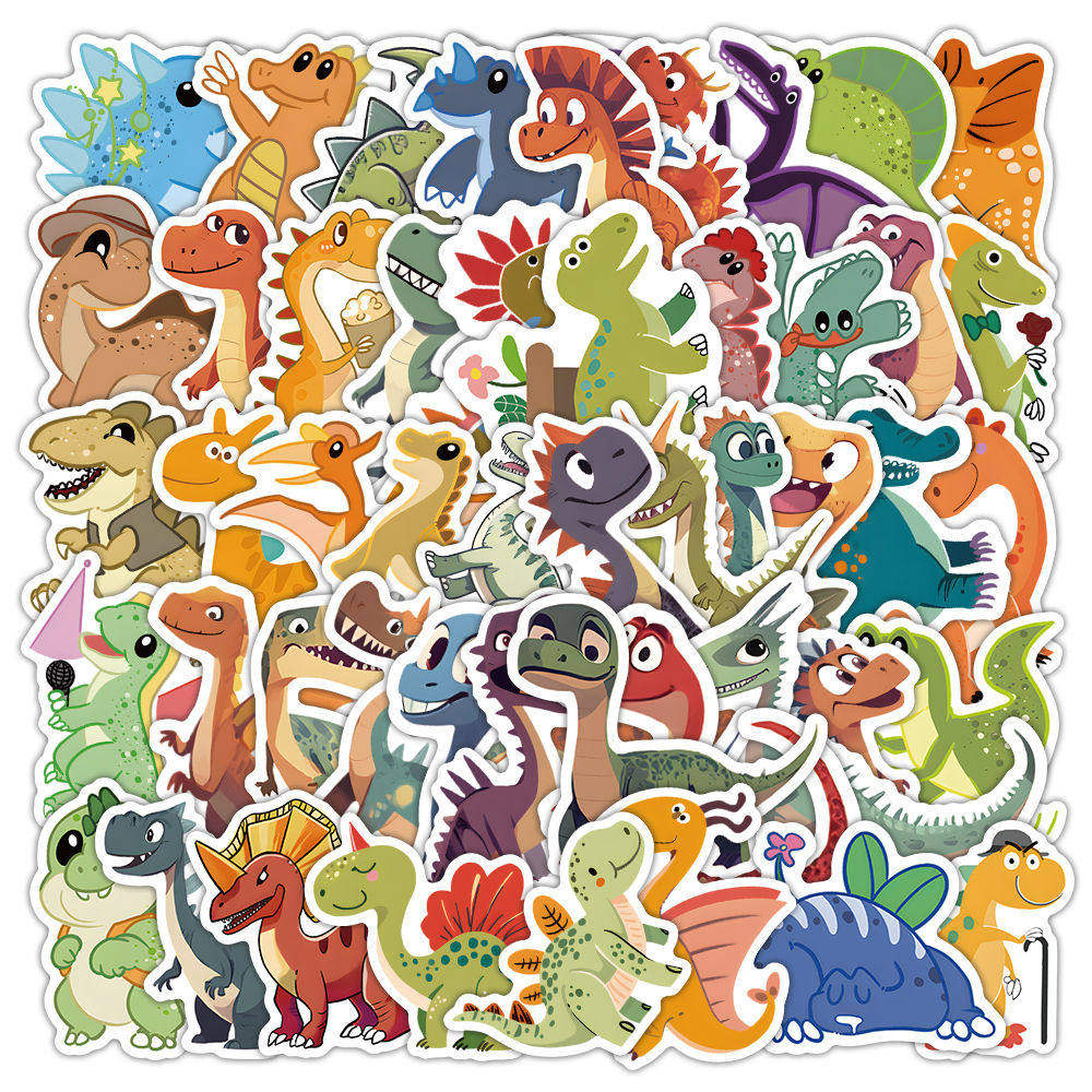 102张恐龙涂鸦贴纸创意卡通图案彩绘diy手机可爱装饰贴画防水