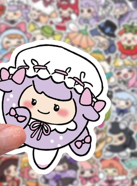 52张高级清新简约风原创新款蛋仔换装贴纸可爱卡通手帐防水ip装饰
