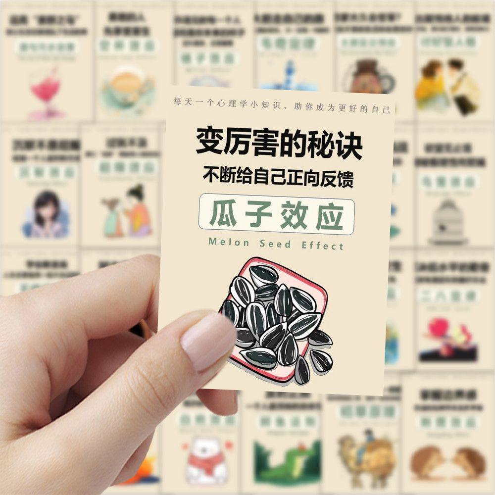126张心理学简约效应贴纸创意DIY装饰手机手账diy防水贴画