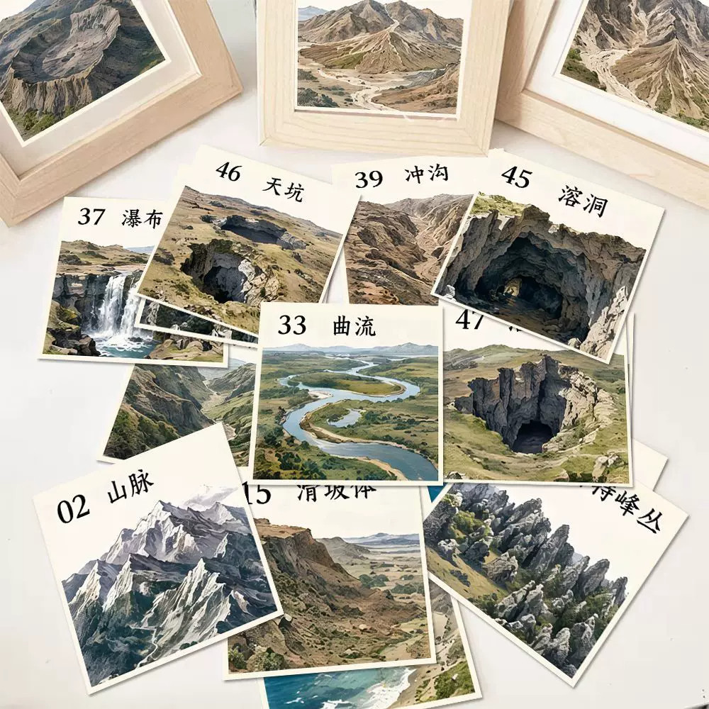 96张初中地理地貌风光贴纸