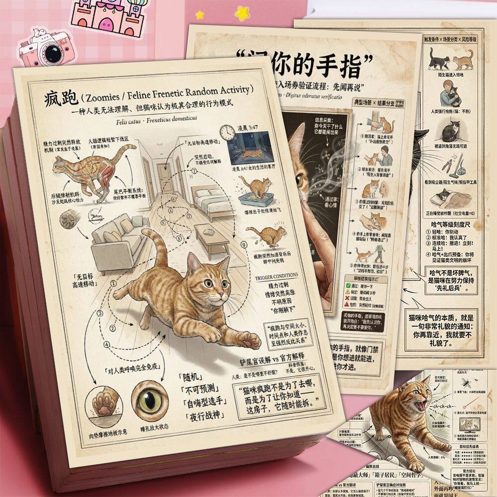 猫咪行为分析图鉴12大张贴纸