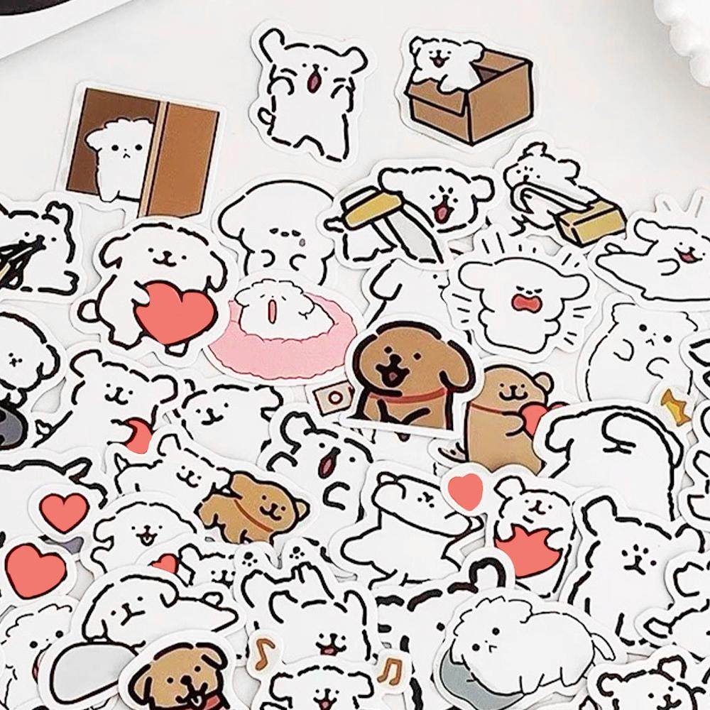 线条小狗卡通可爱马尔济斯儿童贴纸笔记本手账贴画防水diy手帐本,玩具/童车/益智/积木/模型,贴纸,淘宝优惠券,粉丝福利购,淘宝优惠卷