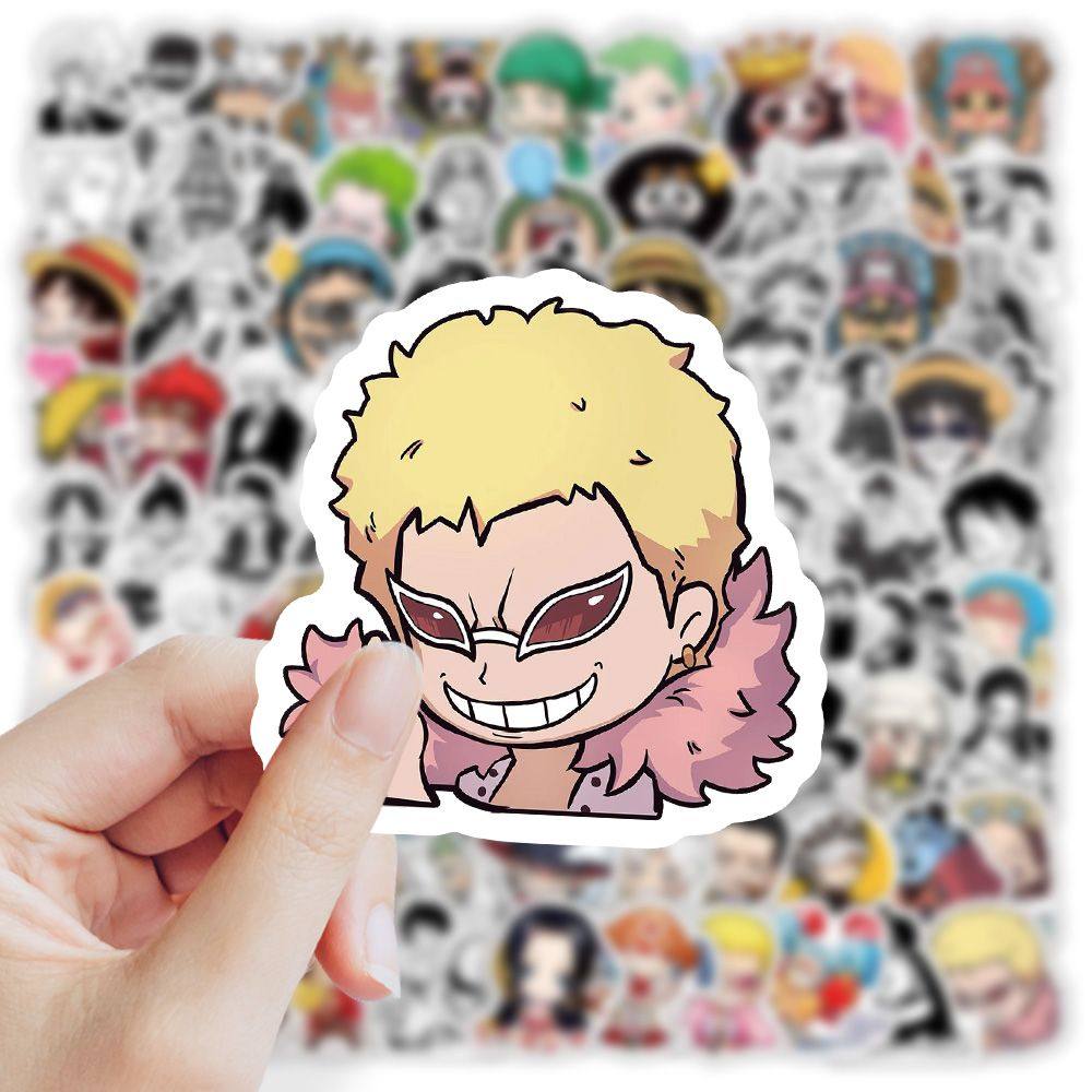 120贴爆款海贼王卡通周边二次元贴纸装饰手机行李箱手账贴画防水