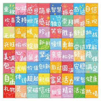 2026幸福词语贴纸防水DIY