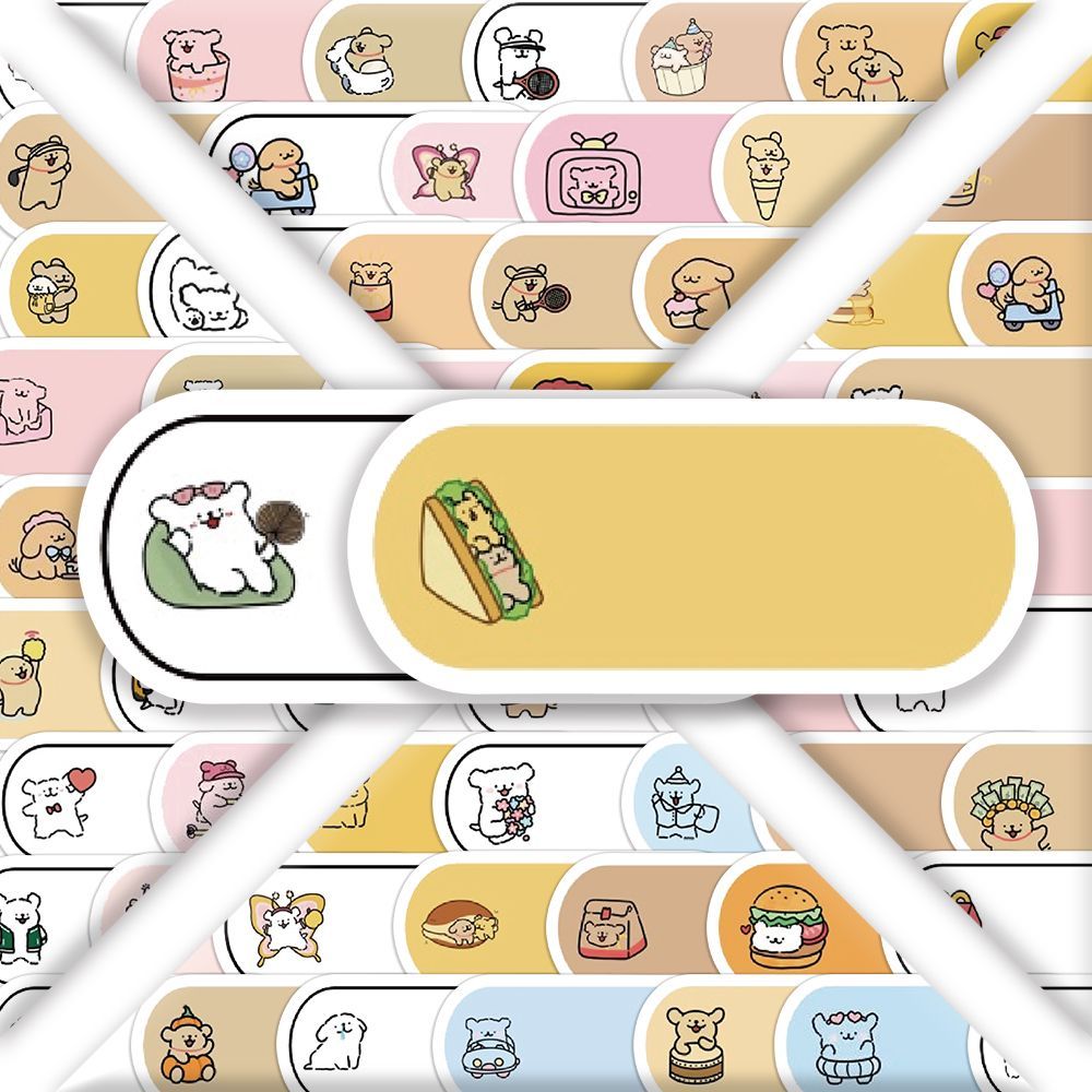 180张线条小狗姓名贴贴纸创意儿童卡通可爱标签装饰DIY手账贴画