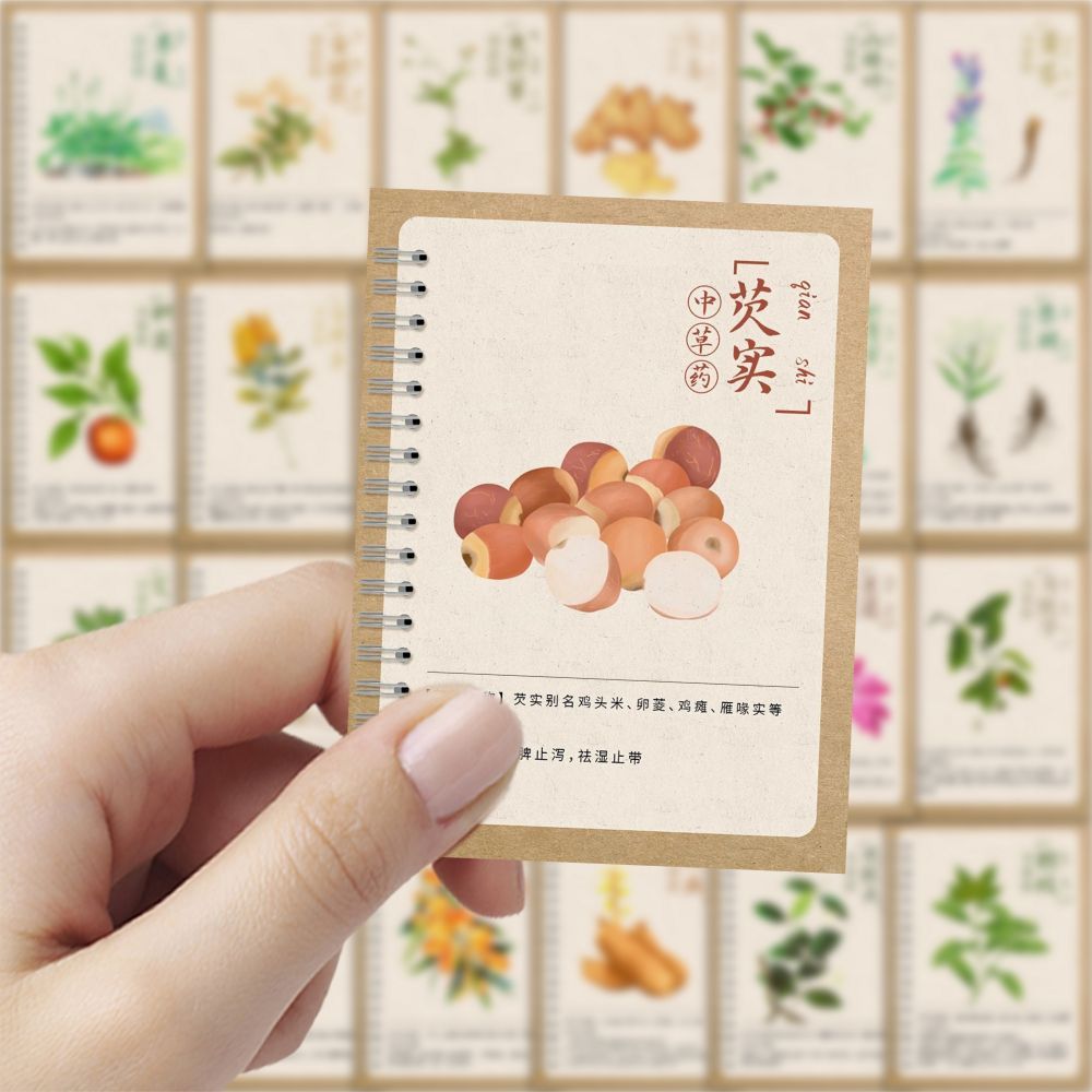 126张每日认识中草药贴纸知识学习个性周边diy手账益智防水贴画