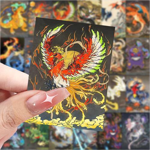 宝可梦山海经贴纸中国风神话卡通插画diy手机笔记本账本装饰贴图