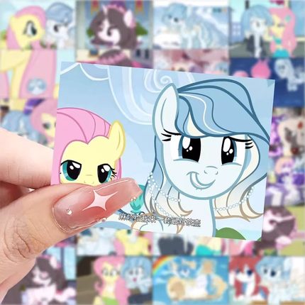 63张小马宝莉贴纸可爱卡通表情包装饰手机壳笔记本电脑防水贴画
