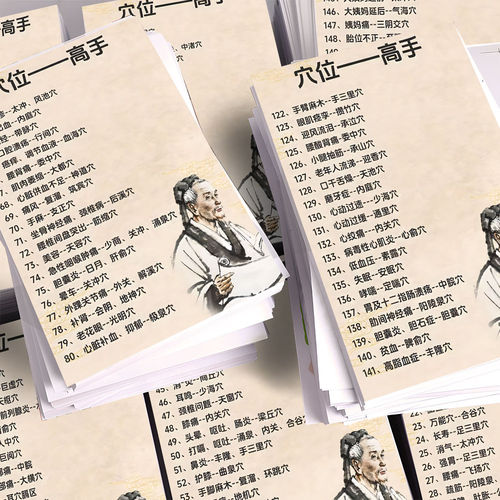 中医穴位经络防水复古贴纸