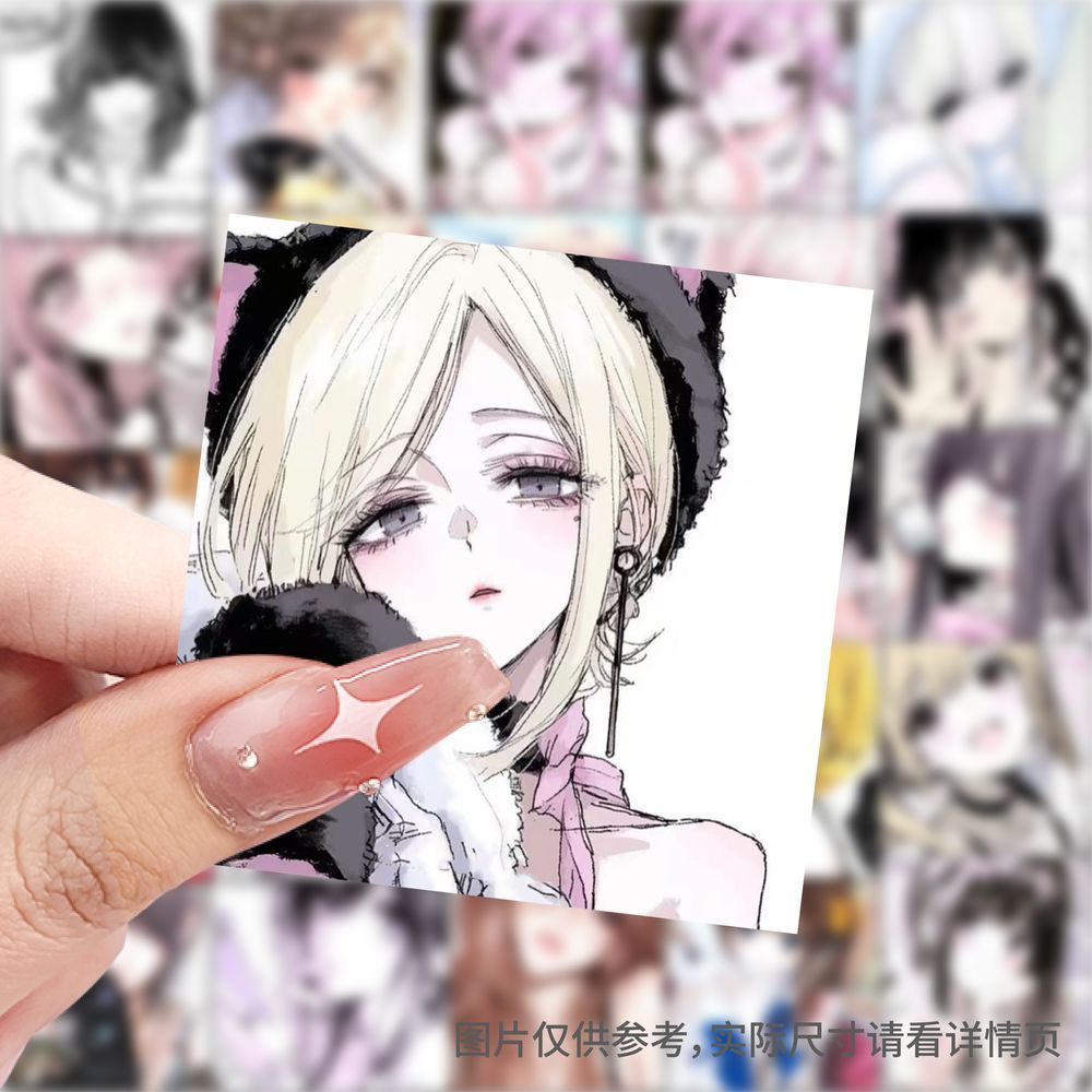 古早二次元头像贴纸二次元ins动漫装饰手账笔记本桌面贴画手机diy
