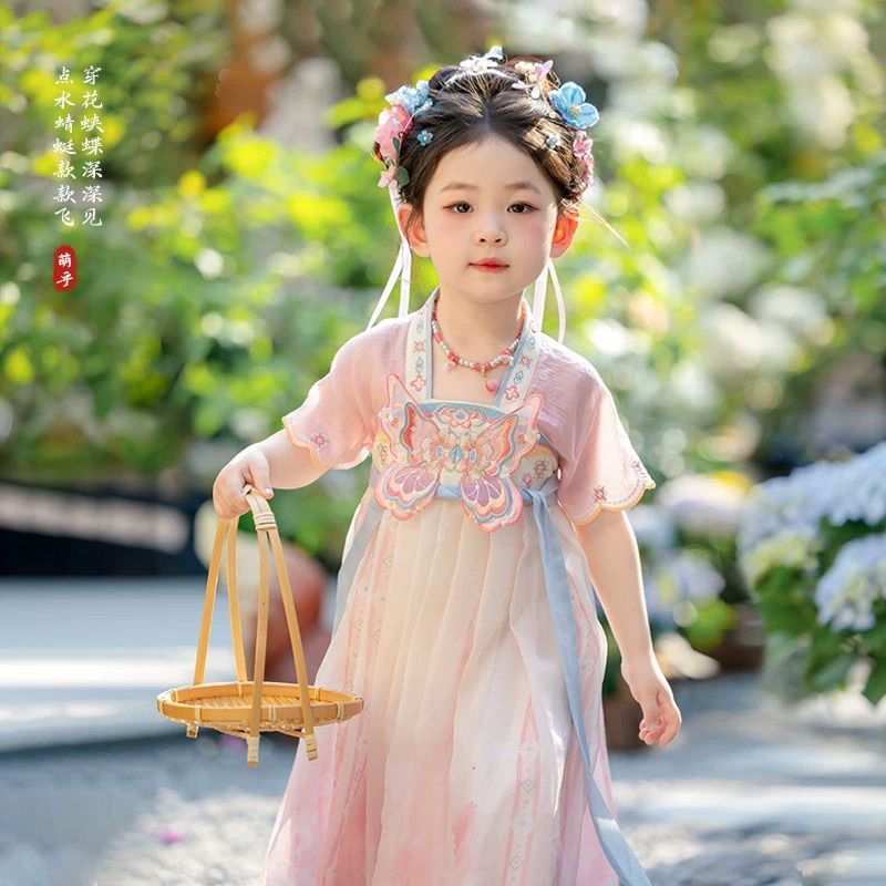 汉服女童春装2025新款儿童古风超仙夏季唐装女孩古装国风公主裙子