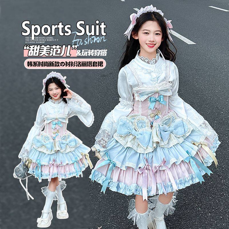 2026春秋女中大童洛丽塔公主裙蓬蓬裙蛋糕裙连衣裙礼服裙子